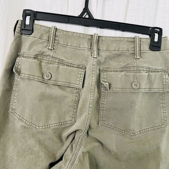 Land's End Military Green Cotton Blend Pocketed Womens Pants Size 8 - Picture 5 of 9